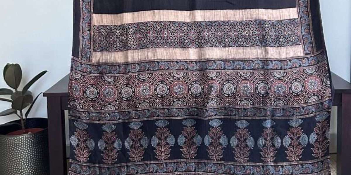 Explore Ajrakh Printed Sarees' Timeless Elegance Online