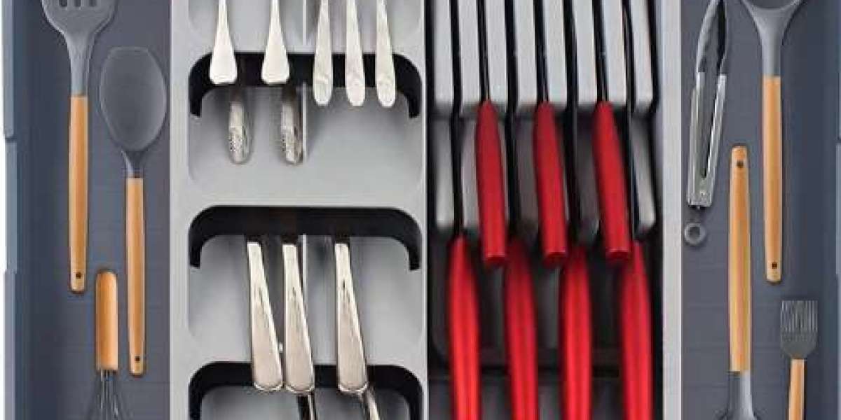 Expandable Cutlery Drawer with Knife & Spoon Space Saver