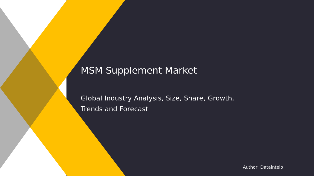 MSM Supplement Market Report | Global Forecast From 2025 To 2033