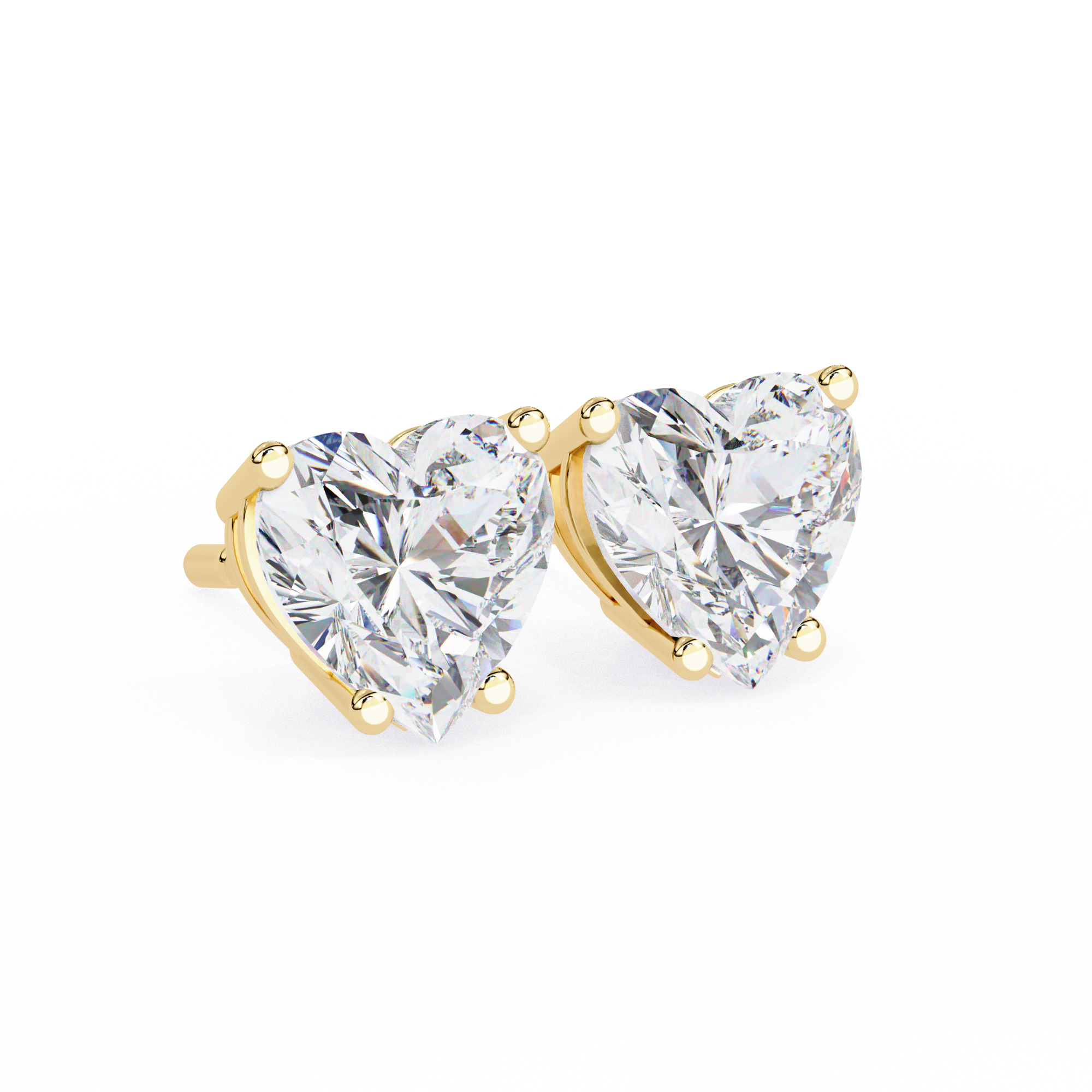60 Cents Heartfelt Elegance Studs – Heart-Shaped Diamond Earrings