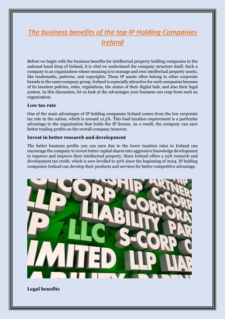 The business benefits of the top IP Holding Companies Ireland.pdf