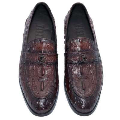 Deep Brown Crocodile Patterned Loafers Profile Picture