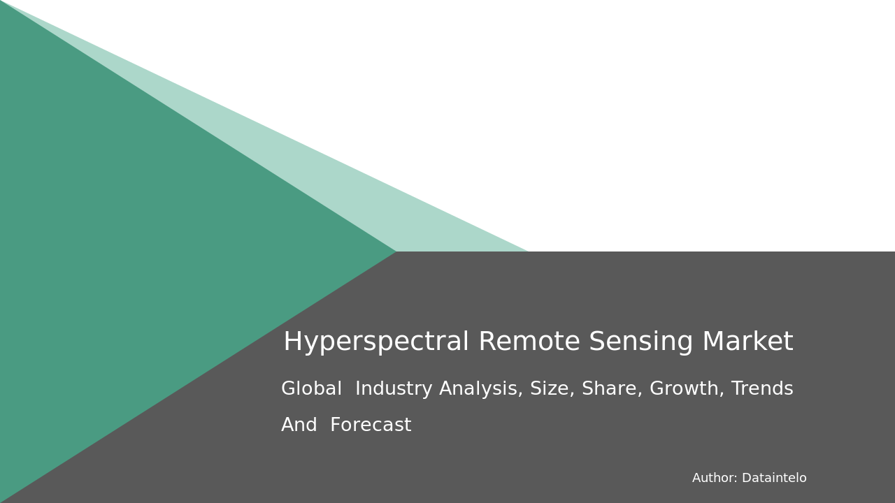 Hyperspectral Remote Sensing Market Report | Global Forecast From 2025 To 2033