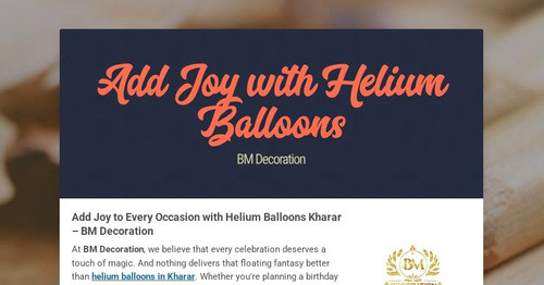 Add Joy with Helium Balloons | Smore Newsletters