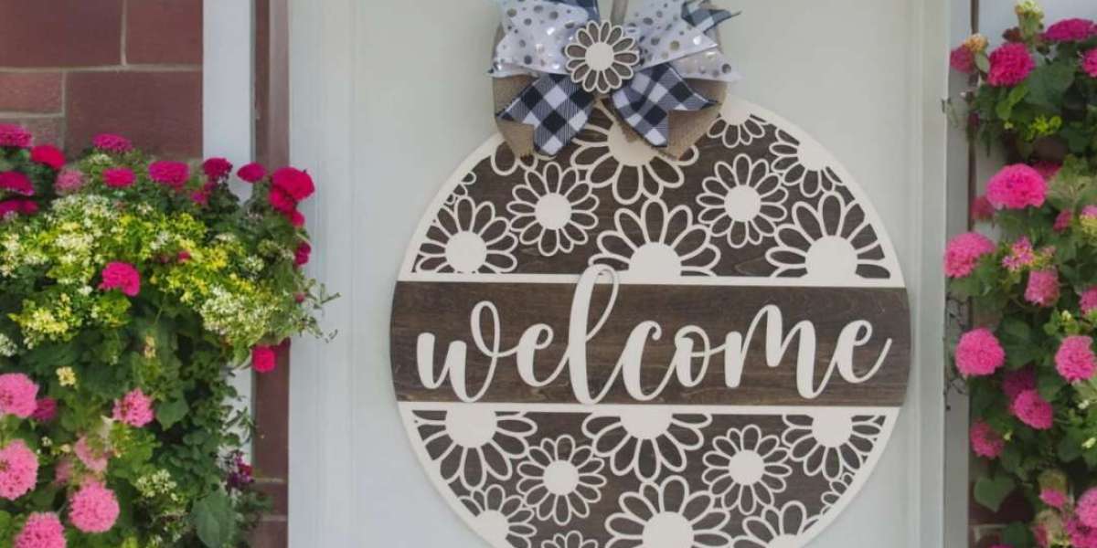 Discover the Charm of a Summer Door Hanger Made by Lasernique in South Carolina