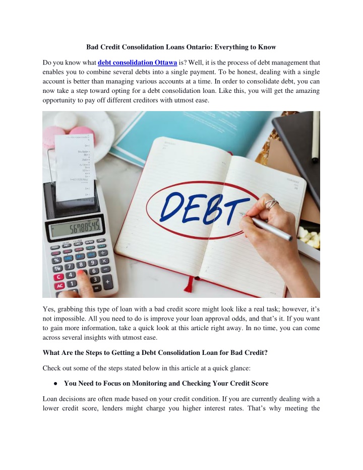 PPT - Bad Credit Consolidation Loans Ontario Everything to Know PowerPoint Presentation - ID:14256753