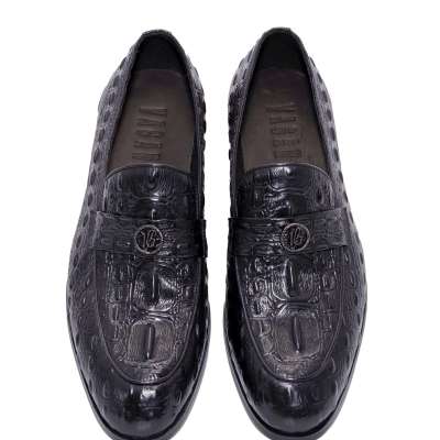 Black Crocodile Patterned Loafers Profile Picture