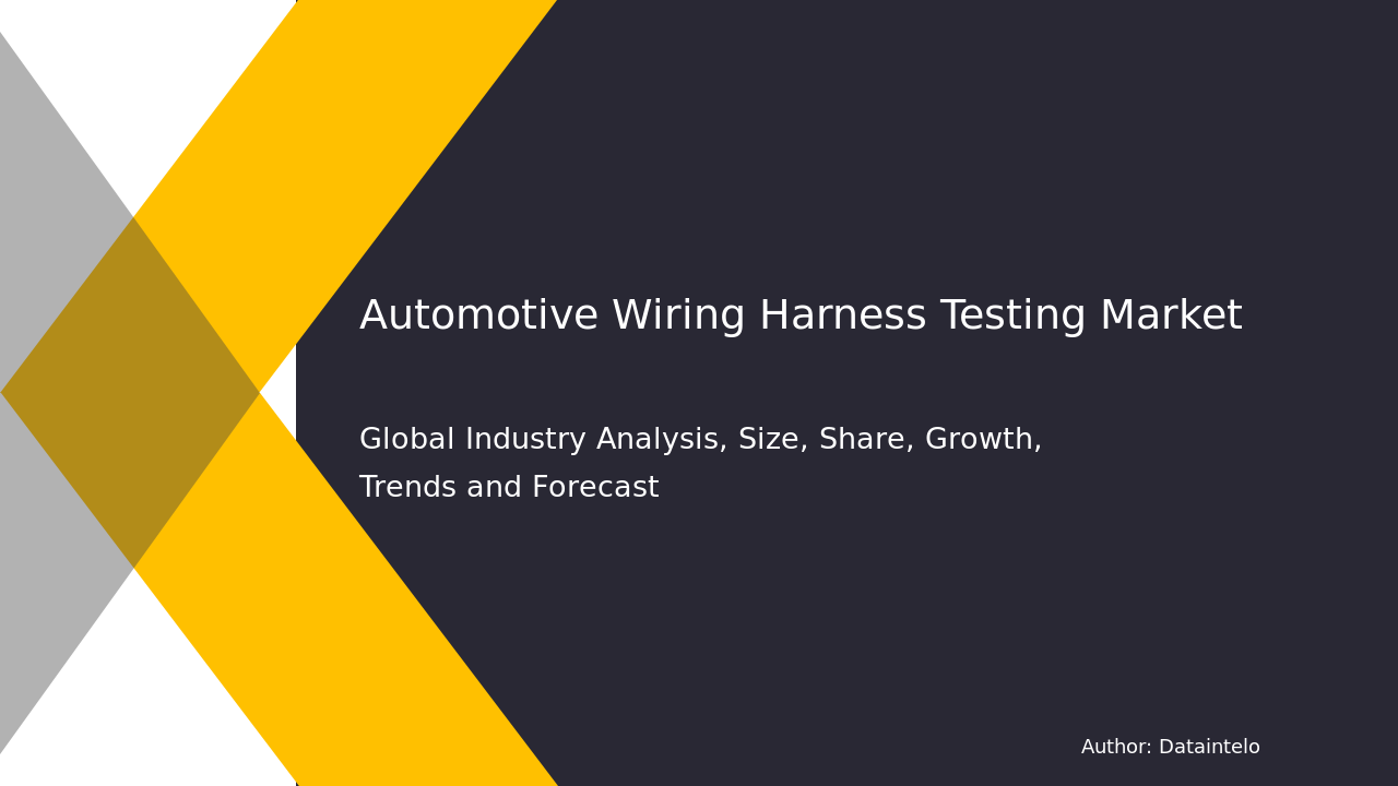 Automotive Wiring Harness Testing Market Report | Global Forecast From 2025 To 2033