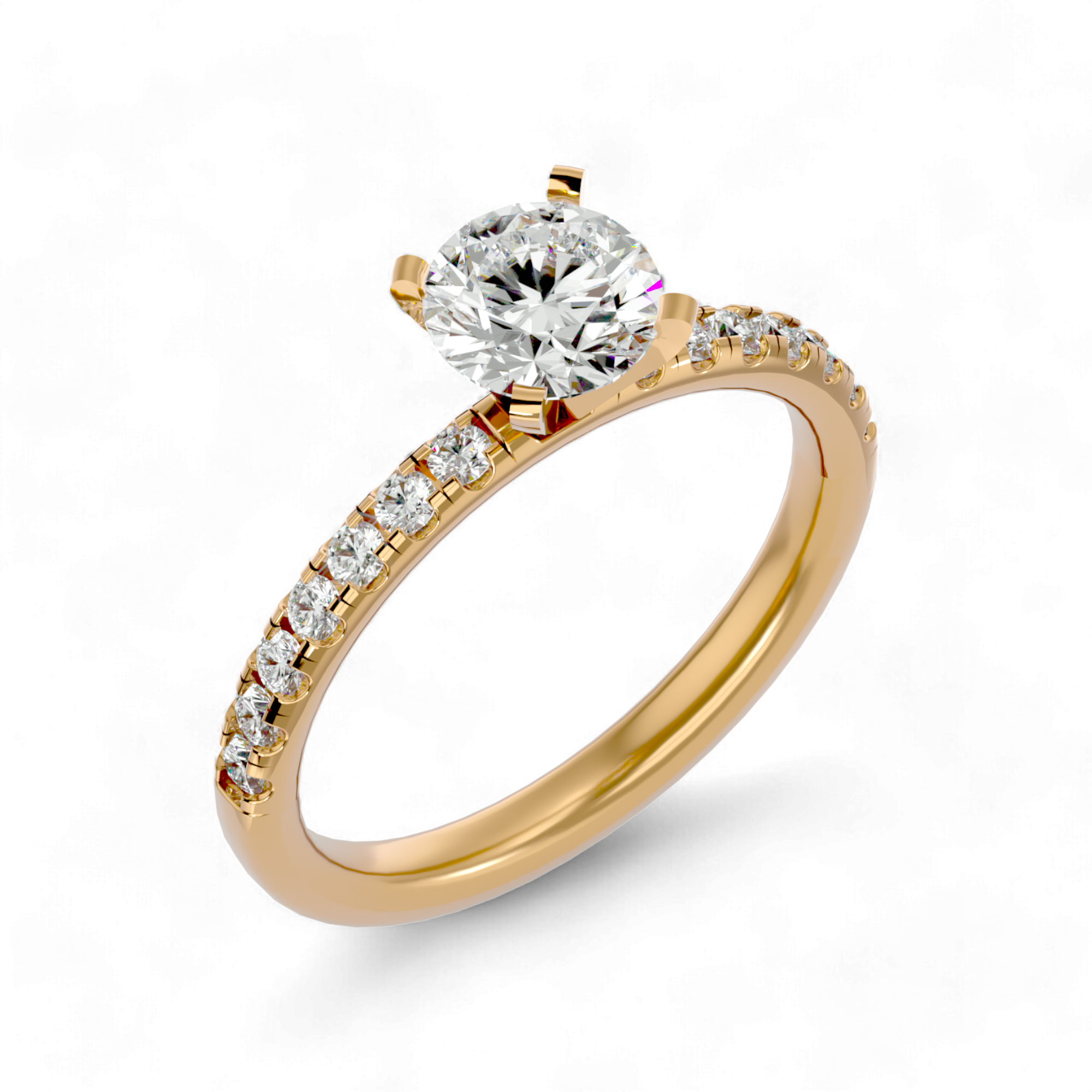 30 Cents Radiant Circle Solitaire Ring - Carat & Kin