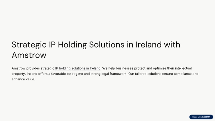 PPT - Strategic-IP-Holding-Solutions-in-Ireland-with-Amstrow PowerPoint Presentation - ID:14262921
