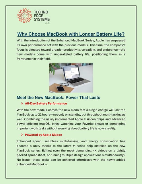Why Choose MacBook with Longer Battery Life? | PDF