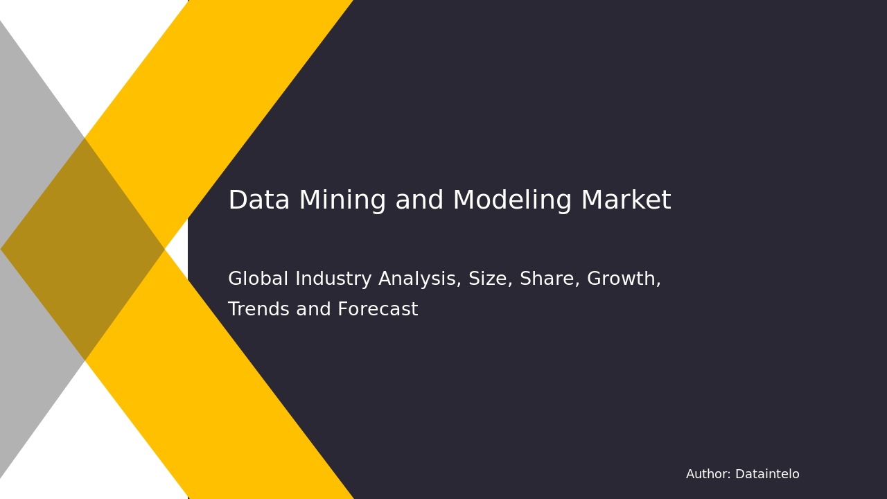 Data Mining and Modeling Market Report | Global Forecast From 2025 To 2033