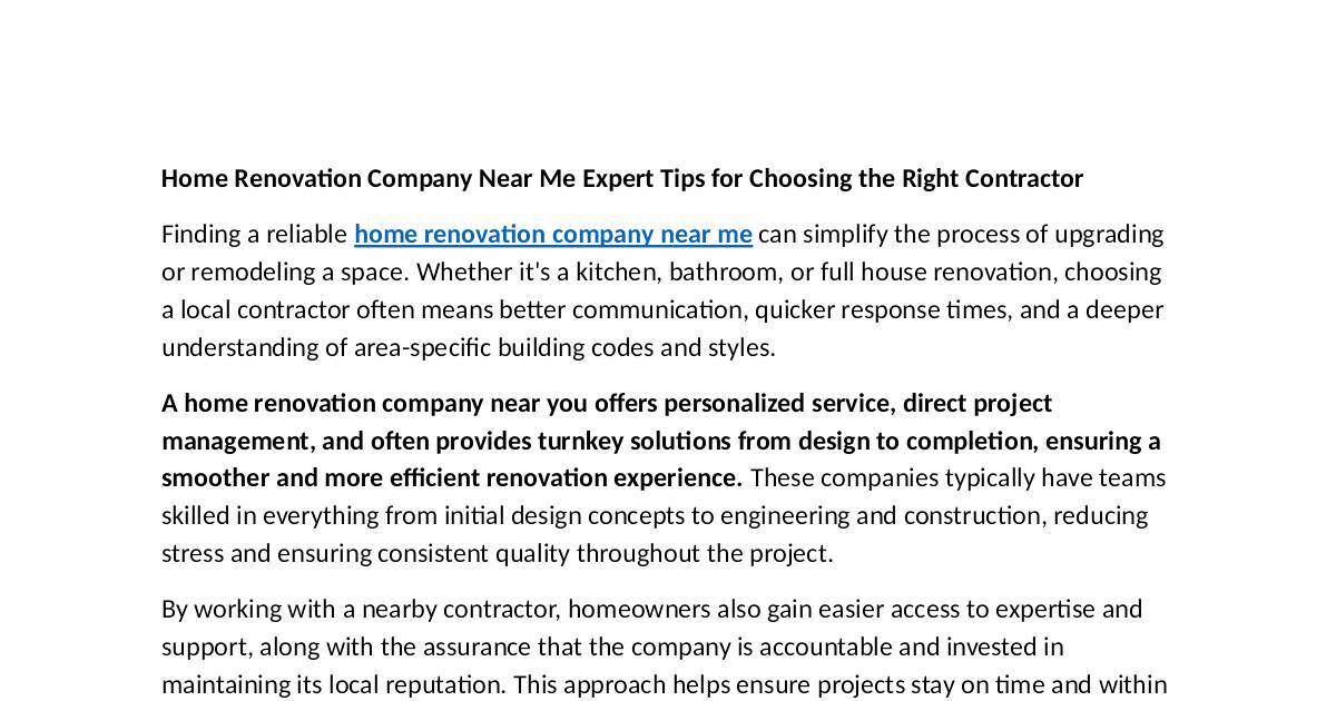 Home Renovation Company Near Me.docx | DocHub
