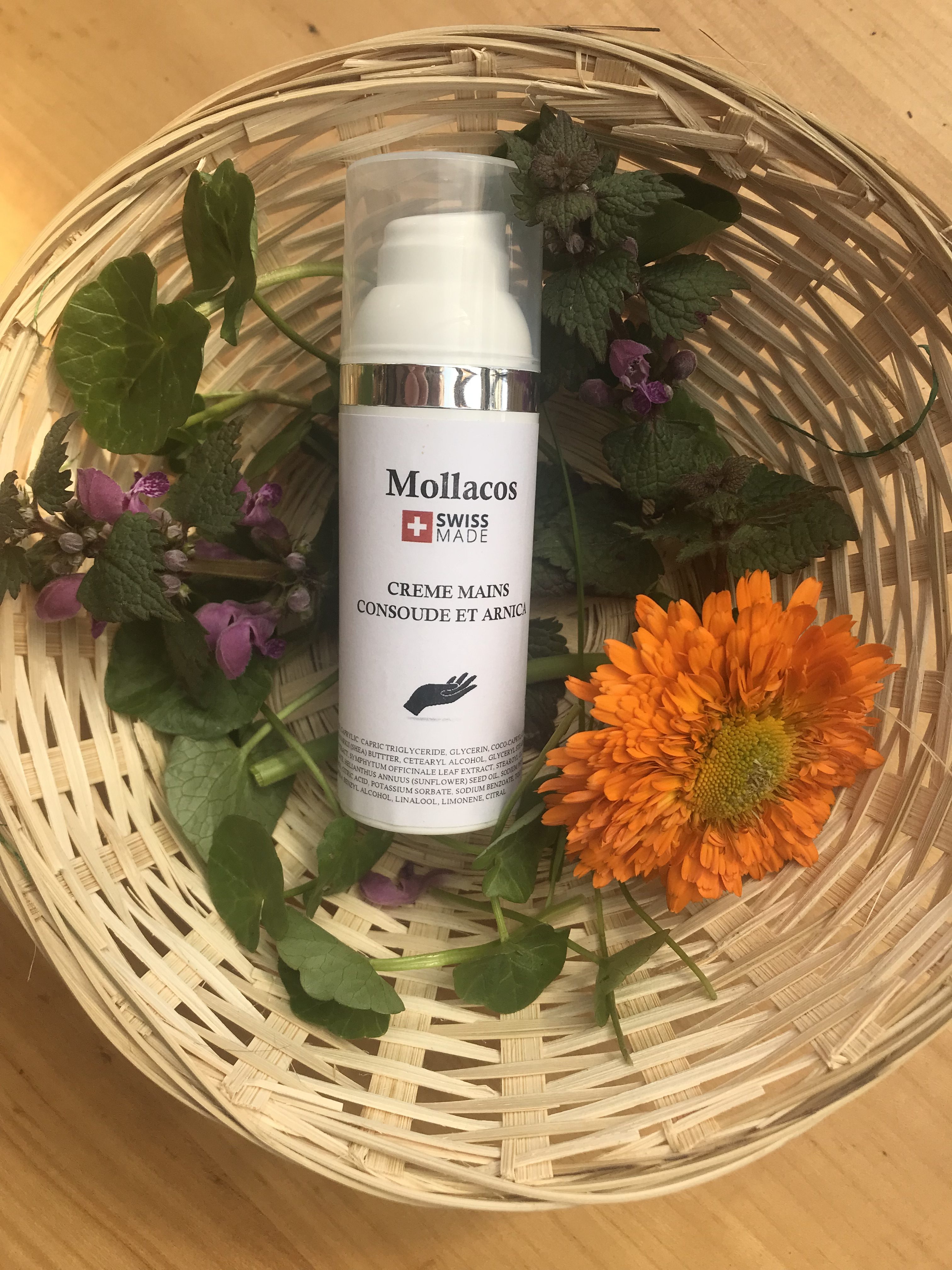 Crème pour les mains - Mollacos Cosmétiques artisanaux naturels vegans suisses