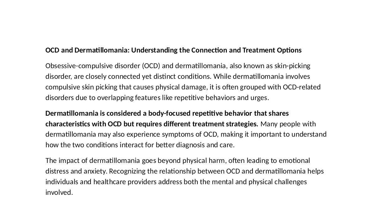 OCD and Dermatillomania.docx | DocHub