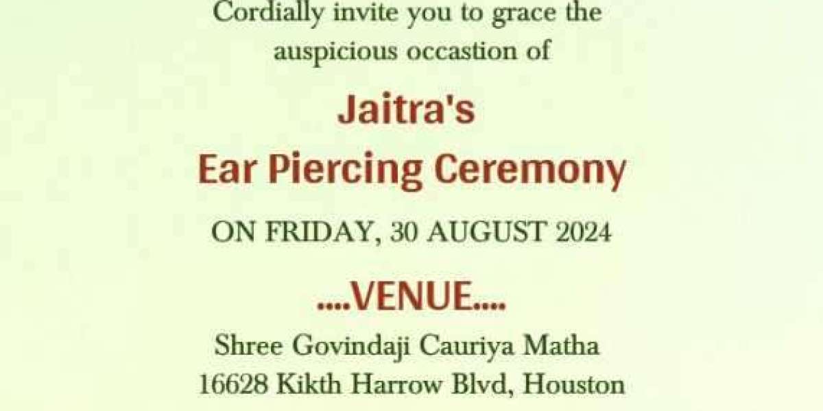 Graceful Celebrations with a Traditional Ear Piercing Ceremony Invitation from CraftyArt