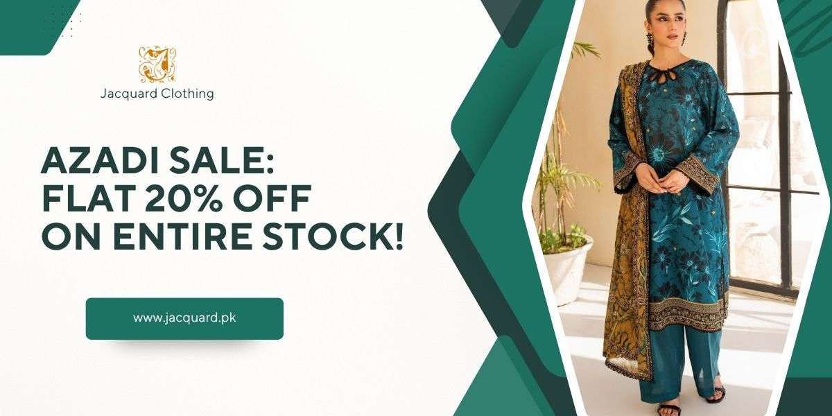 Jacquard Clothing Launches Unstitched Lawn Azadi Sale: Flat 20% Off on Entire Stock!