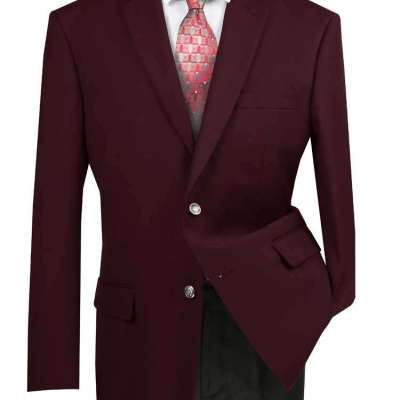 Burgundy Sport Coat for Men Metal Button Classic Blazer Vinci B-TR Profile Picture
