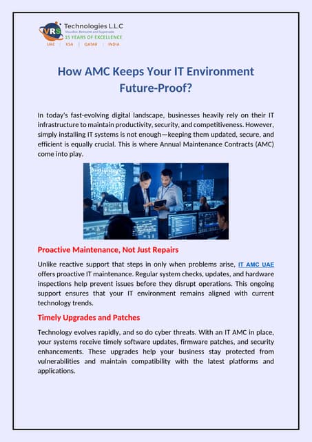 How AMC Keeps Your IT Environment Future-Proof? | PDF