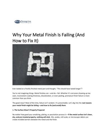 Black Oxide Coating & Stainless Steel Passivation Services – Peregrine Metal Finishing