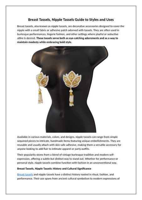 Breast Tassels, Nipple Tassels Guide to Styles and Uses.docx