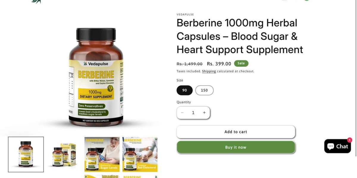 Berberine 1000mg Herbal Capsules by Vedapulse