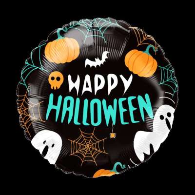 9" Halloween Mylar balloon with Valve Profile Picture