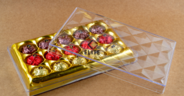 Transparent 25 Cavities Chocolate Rectangle Diamond Crystal Box