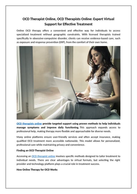 OCD Therapist Online, OCD Therapists Online Expert Virtual Support for Effective Treatment.docx