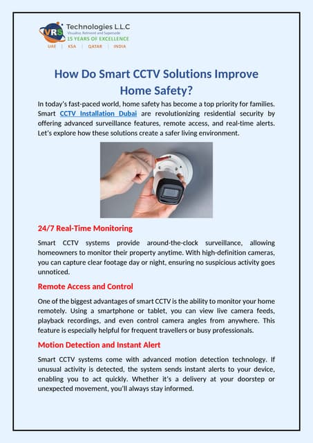 How Do Smart CCTV Solutions Improve Home Safety? | PDF
