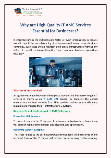 Why are High-Quality IT AMC Services Essential for Businesses? | PDF
