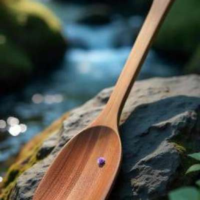Single Teak Wood Spoon Long Handle Spatula A Kitchen Utensil Profile Picture