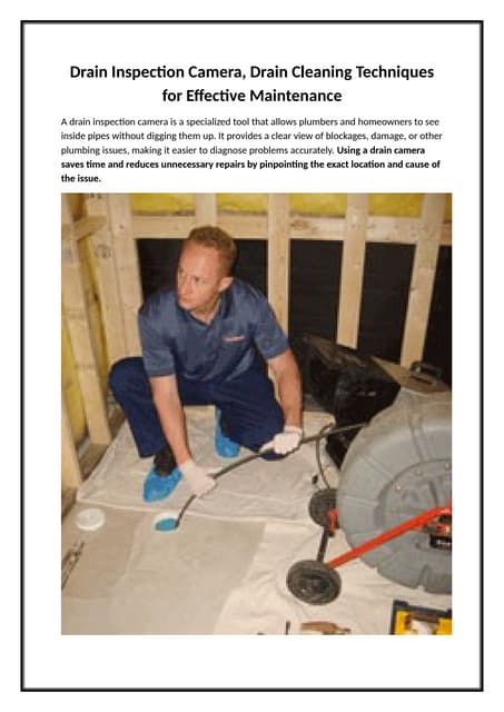 Drain Inspection Camera, Drain Cleaning Techniques for Effective Maintenance.docx