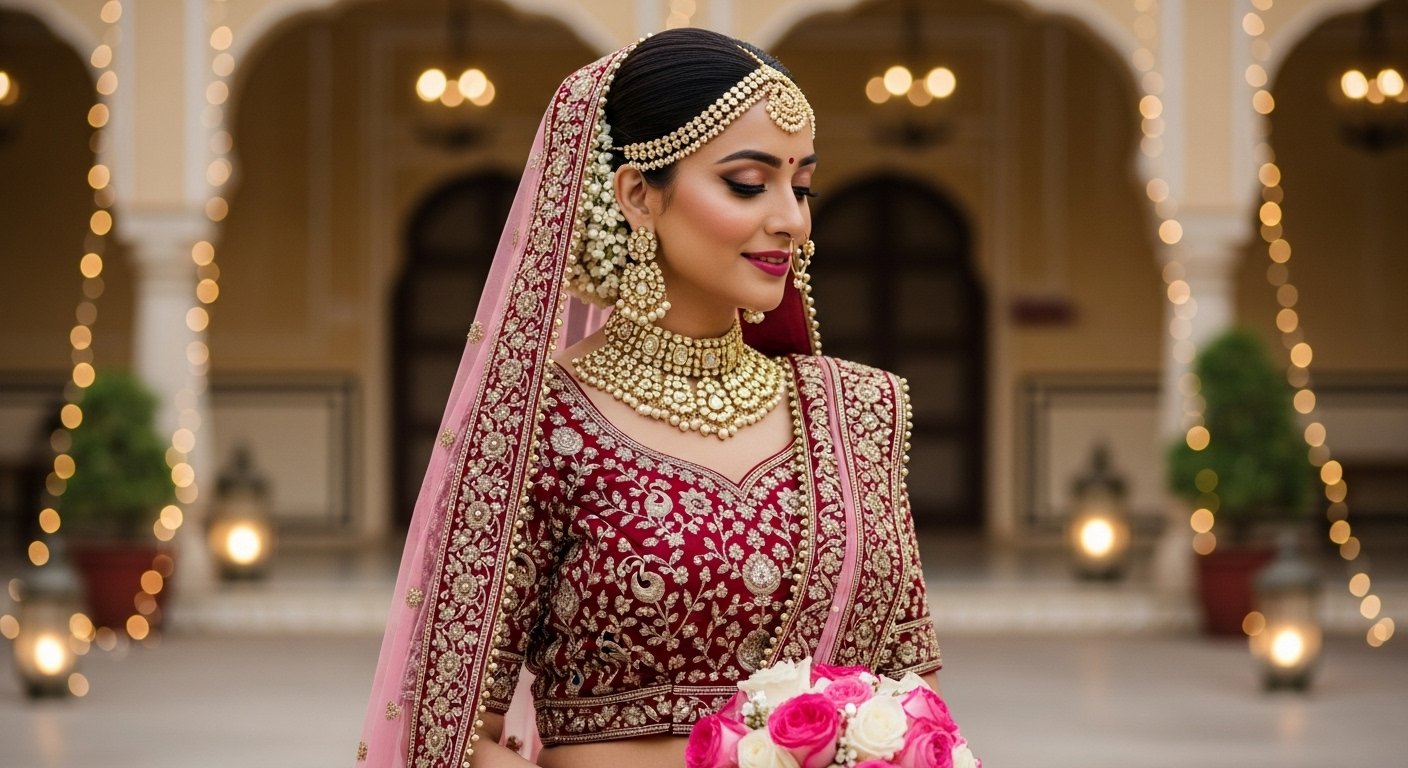 Royal Maroon Colour Lehenga for Bride - vastgent.com