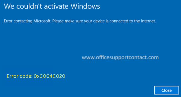 Fix - Windows 10/11 activation error code - 0xC004C020